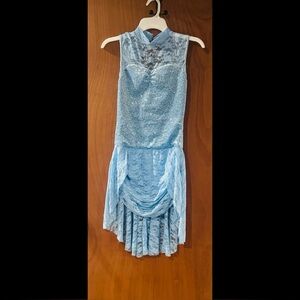 🩵Weissman Small Adult Shimmering Blue Lace Dress New Never Worn